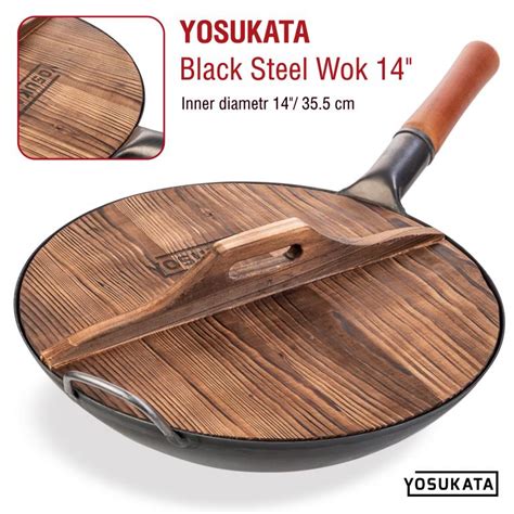 14-inch Wooden Wok Lid with Carbonized Finish | Yosukata