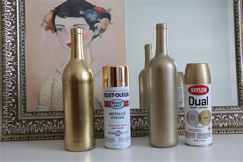 gold painted wine bottles | DIY Gold Spray Painted Bottles | Spray ...