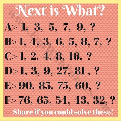 Next Number In The Sequence Puzzles for Kids with answers - Fun With ...