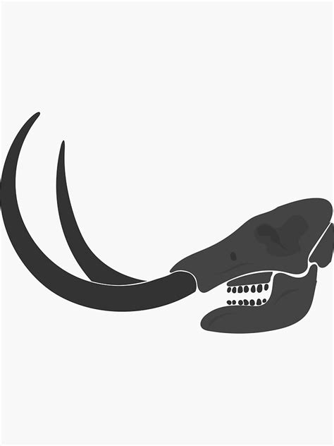 "Dark Mastodon Skull, Black Mastodon Skull" Sticker for Sale by prehistoricco | Redbubble