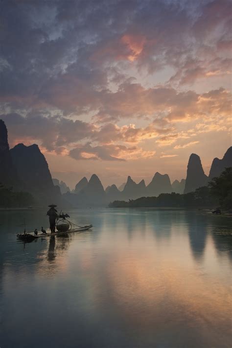 Li River Sunrise Wallpaper | Happywall