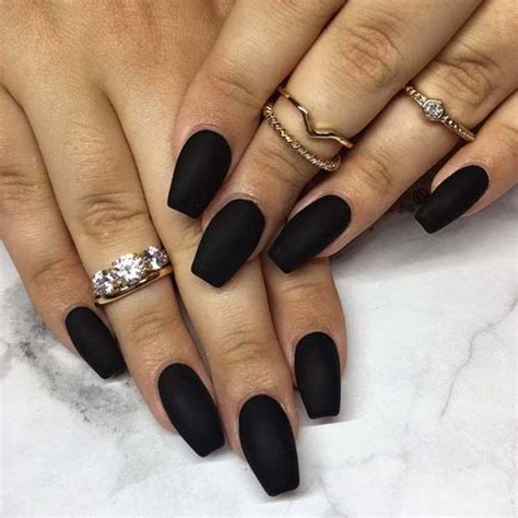 70+ Matte Black Coffin Nail Ideas, Matte Black Nails; Matte Nails; Coffin Nails, Black Coffin ...