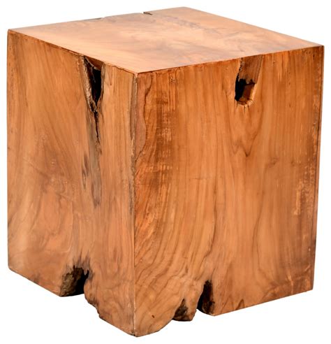 Vico Teak Outdoor Root Side Table - Rustic - Outdoor Side Tables - by CAROLINA CLASSICS | Houzz