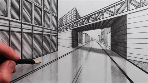 How to Draw 2-Point Perspective: Draw a Road and Bridge - YouTube in ...