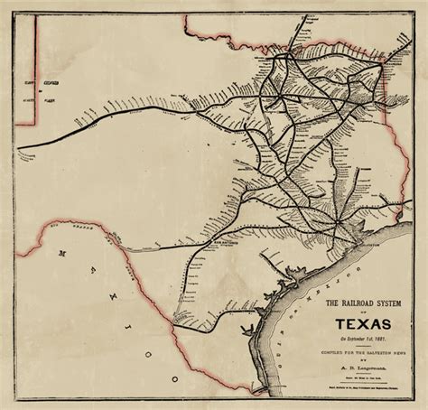 The Railroad System of Texas - 1881 – Copano Bay Press