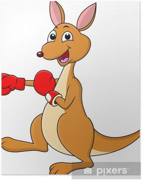 Poster Funny boxing kangaroo cartoon - PIXERS.HK