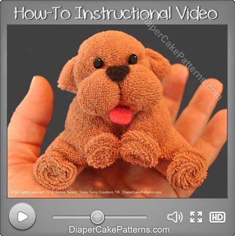 How to Make a Washcloth Puppy Video Tutorial | Baby washcloth, Washcloth animals, Baby gifts