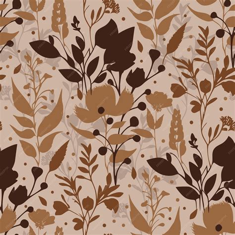 Premium Vector | Brown flower wallpaper vintage texture retro boho ...