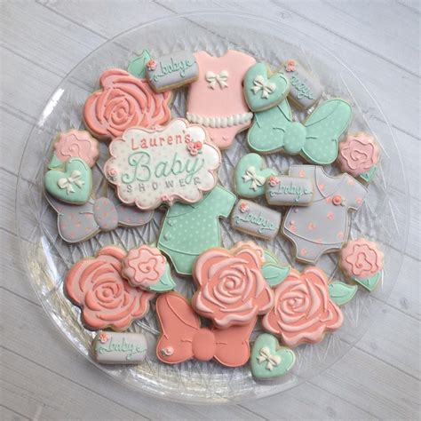 Girly baby shower cookies #madriscookiekitchen #decoratedcookies #babyshower Bow cutter by ...