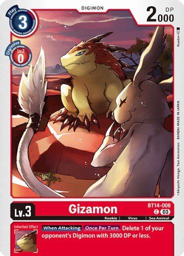 Gizamon (BT14-008) - Digimon Card Database - DigimonCard