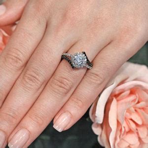Barkev Contemporary Diamond Halo Black Diamond Bypass Engagement Ring – Ben Garelick