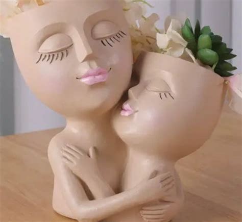 Mother Child Embrace Face Planters Pots Succulent Flower Pot - Etsy