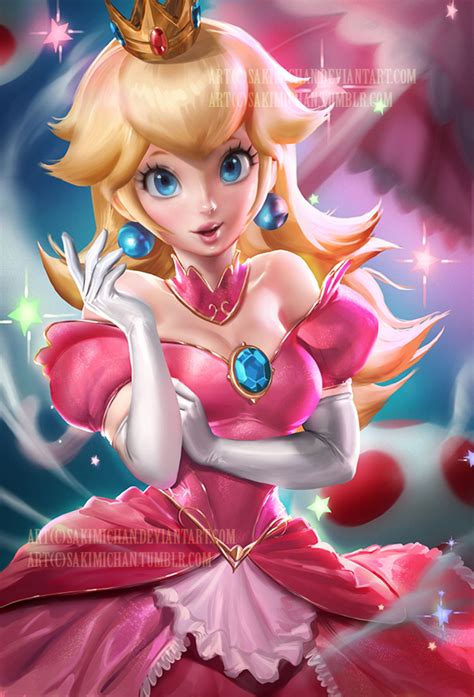 Peachy by sakimichan on @DeviantArt | Peach mario, Super mario art, Peach art