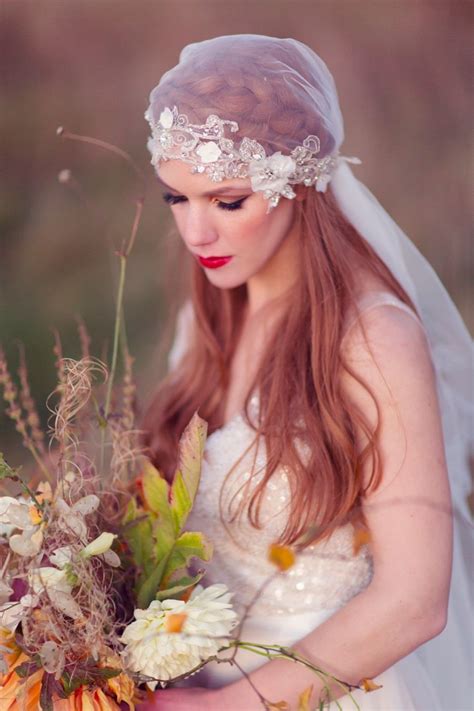 A Wild & Magical Bridal Shoot in Scotland with Feathers and Warm Colour Palette Wedding Veils ...