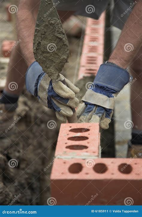 Bricklayer stock image. Image of cement, brick, build - 6185911