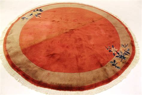 Beau tapis d’ Orient rond, Art Déco de Chine, fabriqué en - Catawiki