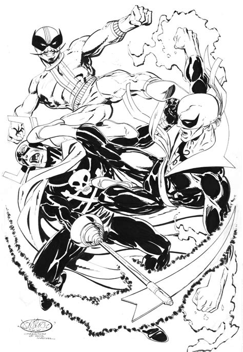 Batroc the Leaper Vs Iron Fist Vs Grim Reaper commission by John Byrne. 2015. | John byrne ...