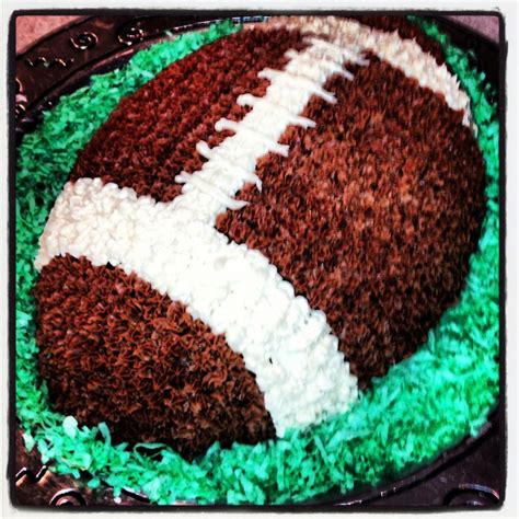 Football cake! Use tip 3 & 16, Wilton cake pan, homemade buttercream ...