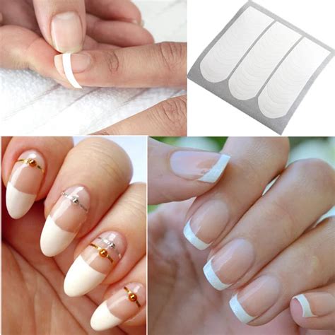 Form Guide Stickers Tips Design Decal French Manicure Nail Art Fringe DIY Salon New Stencil -in ...