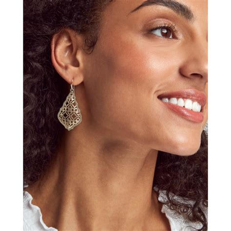 Buy Kendra Scott Addie Gold Drop Earrings Gold Filigree Mix - Her Hide Out