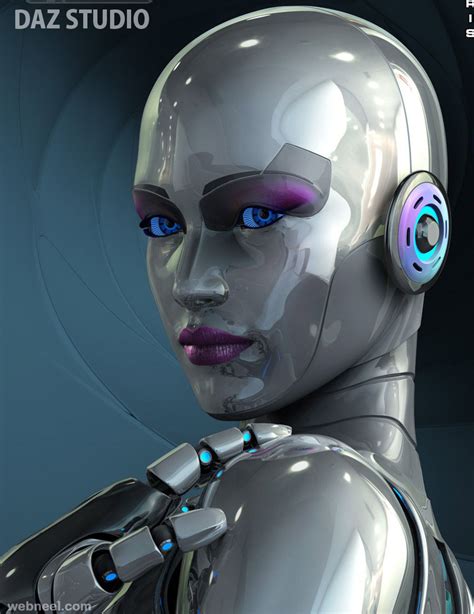 3d Woman Robot Character Design 1 - Preview