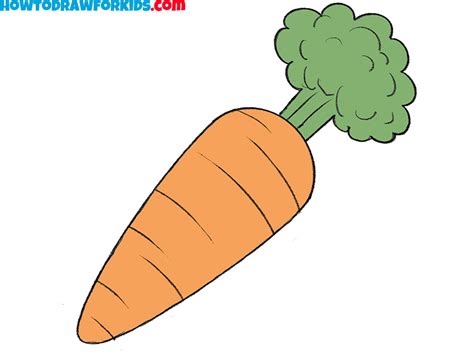 How to Draw a Carrot - Easy Drawing Tutorial For Kids