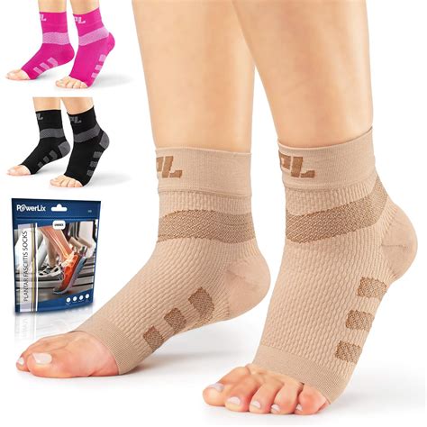 Amazon.com: Powerlix Plantar fasciitis socks for Neuropathy (Pair) for Women & Men, Ankle Brace ...