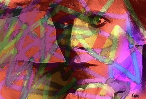Bowie Seventies Striped Painting by Enki Art - Fine Art America