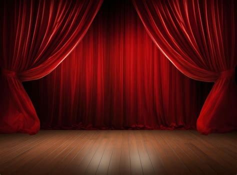 Premium AI Image | A red curtains in theatre