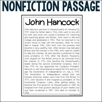 John Hancock Biography Pack (Revolutionary Americans) by A Page Out of History