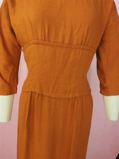 1950s pumpkin orange dress - Gem