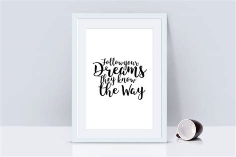 Follow Your Dreams, Wall Art, Art Print, Typography Print, Nursery Wall ...