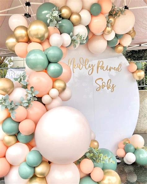 Buy 126 Pieces Sage Green Peach Blush Pink Balloon Garland Arch Kit ...