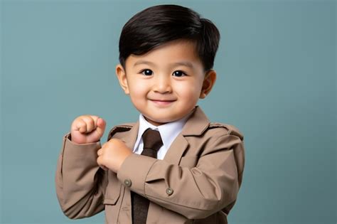 Premium AI Image | a young boy in a suit and tie