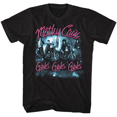 Motley Crue Girls Girls Girls Classic Black Adult T-Shirt - Walmart.com ...