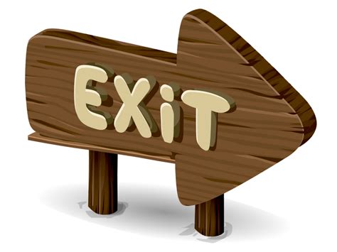 Wood Exit Sign PNG Transparent Design - Freepngdesign.com