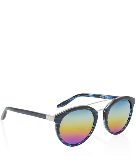 Lyst - Barton Perreira Blue Dalziel Round Sunglasses in Blue