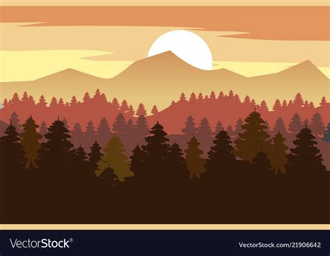 Mountain Tree Silhouette