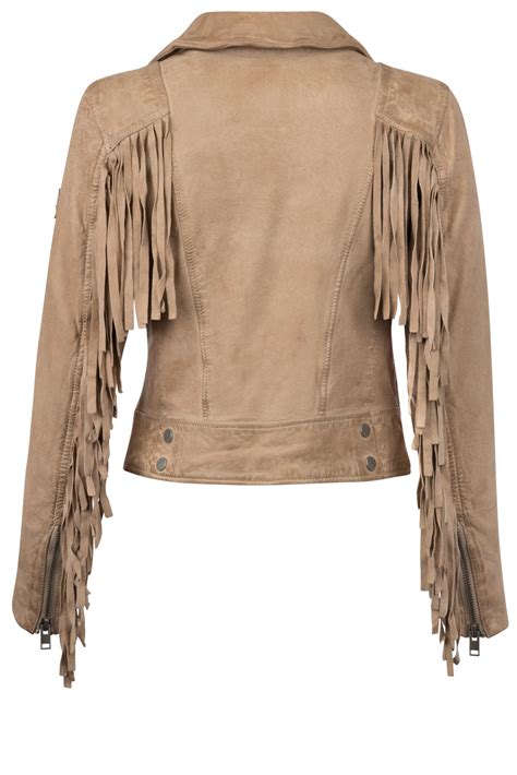 Mauritius Zoe Beige Fringe Leather Jacket - Cowgirl Delight