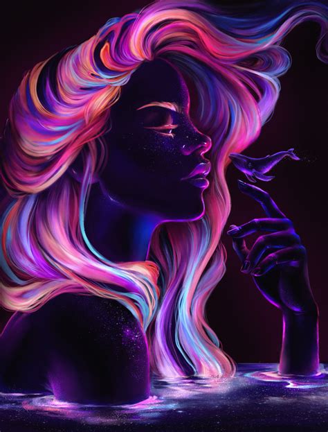 Blacklight Babe Sticker by Tyler Amato | African art paintings, Girly ...