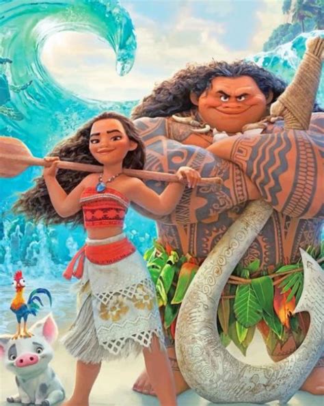 Moana And Chief Tui - Animations Paint By Numbers - Num Paint Kit