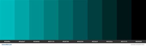 Shades of Dark Turquoise #00CED1 hex color | Cyan colour, Hex colors, Hex color palette