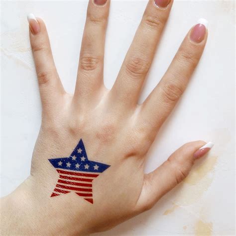 American Flag Temporary Tattoo | Patriotic USA Flag Star Tattoos ...