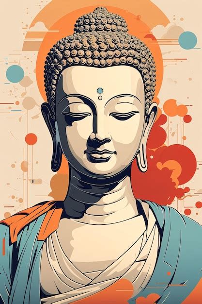 Premium Photo | Buddha Minimalist Vector Art Illustration