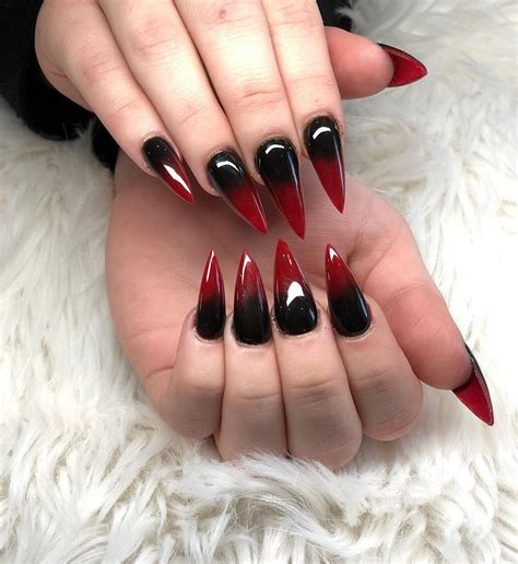 +21 Top Black And Red Ombre Nails Black Ombre Nails, Black Coffin Nails, Black Acrylic Nails ...