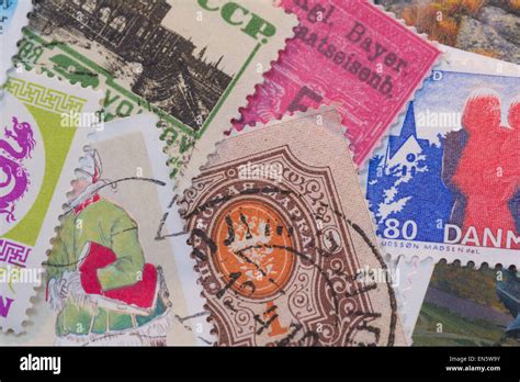 Stamp collection collage background Stock Photo - Alamy