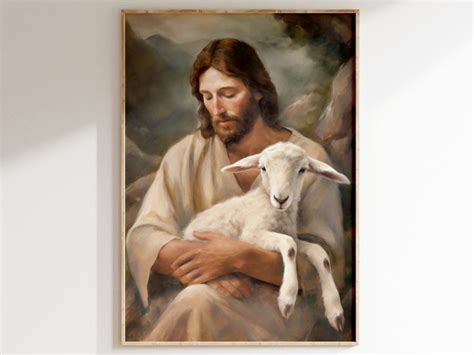 Jesus and the Lost Sheep Wall Art Jesus Christ and the Rescue of the ...