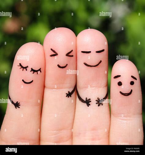 Finger art of friends. The concept of a group of people laughing Stock ...