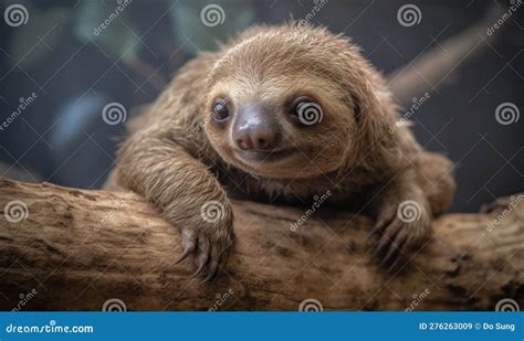 A Beautiful Photograph of the Pygmy Three-toed Sloth Stock Illustration - Illustration of claws ...