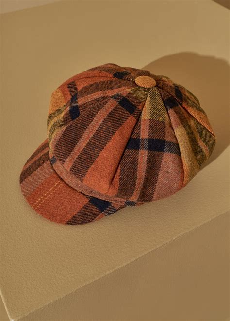 Plus Size trendy accessories plaid cabbie hat fall fashion